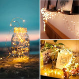 Fairy Lights Plug in,33Ft 100 LEDs Copper Lights Warm White,Christmas Lights Indoor Outdoor,Led Fairy String Lights for Bedroom Party Wedding Patio Christmas Tree Decoration