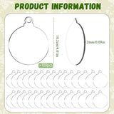 100 Pack Christmas Tree Ornaments Blanks - 4 Inch Clear Round Acrylic Flat Disc Ornaments Blanks Christmas DIY Crafts Transparent Circle Discs for Xmas Winter New Year Party Hanging Decorations