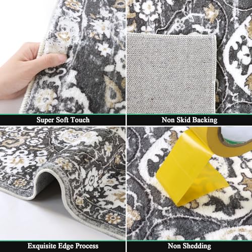 HEBE Hallway Runner Rug 2'8''x14', Washable Non Slip Kitchen Rug Runner