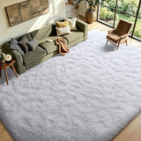 FinRèc White Rugs for Bedroom Living Room, 4x6 Feet Fluffy Shaggy Area Rug, Non-Slip Soft Shag Rug for Nursery Kids Room Dorm Room Home Decor, Indoor Plush Floor Carpet