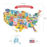 DECOWALL SG2-1906 USA Kids Wall Stickers Wall Decals Peel and Stick Removable Wall Stickers for Kids Nursery Bedroom Living Room décor