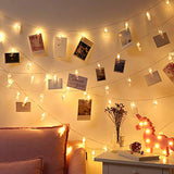 Photo Clip String Lights 17Ft - 50 LED Fairy String Lights with 50 Clear Clips for Hanging Pictures, Christmas Party Birthday Decoration - Perfect Dorm Bedroom Wall Decor Wedding Decorations