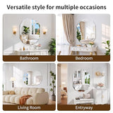 GLASHOM Frameless Bathroom Mirror, 30x40 inch Frameless Wall Mirrors Beveled Edge Wall Mounted, Oval Mirror for Bathroom, Living Room, Over Sink, Entryway Mirror Horizontal or Vertical