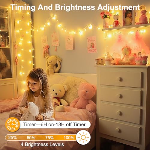70FT 200LED Christmas String Lights Plug in, Outdoor Indoor Connectable Twinkle Fairy Lights with Timer and 8 Modes, Christmas Tree Lights for Garden Party Wedding Christmas Decoration, Warm White