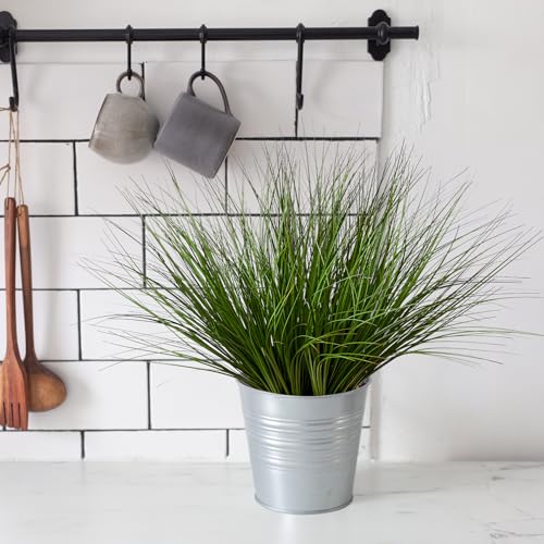 8PCS 17.3" Fake Plants Artificial Wheat Grass Greenery Plastic Plants Fake Grass Artificial Plants for Outdoor Decor Artificial Flower with Greenery Stems for Indoor Home Decoration