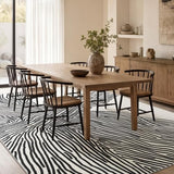6x9 Ft Washable Area Rug, Black and Cream White Zebra Rug for Living Room