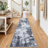 KOZYFLY Modern Washable Rug Runner 2x8 Kitchen Runner Rugs Multi-Grey