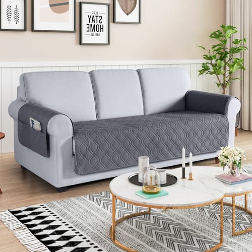 VANSOFY Couch Cover, Waterproof Sofa Covers Washable Slipcover Furniture Protector Couch Seat Covers Non-Slip Couch Cover for Dogs, Pets(Sofa, Dark Gray)