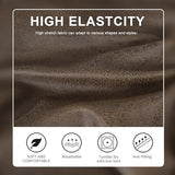 Leather Like Couch Cushion Covers Sofa Slipcovers Sets Couches Furniture Protector Covers for Sectional Armchair Loveseat Stretch Spandex Fabric, Machine Washable (1 Cushion Loveseat, Light Brown)