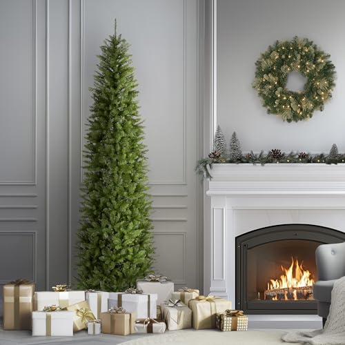 National Tree Company 9 ft Unlit Kingswood Fir Slim Artificial Christmas Tree, 1,443 Tips, Includes Stand, Green