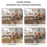 8x10 Rugs for Living Room - Modern Abstract Washable Rug, Ultra Soft Non Slip Low Pile Large Rugs, Floor Carpet for Bedroom Dining Room Office Laundry Nursery Home(A-Brown)