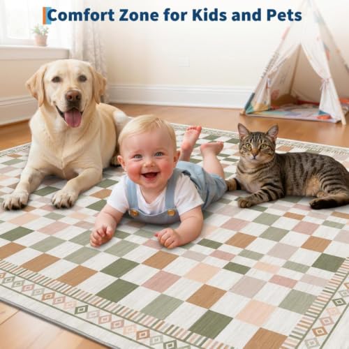 GarveeHome 2x6 Runner Rug for Bedroom Colorful Orange Yellow Long Runners