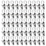 Teenitor 50 PCS Stainless Steel Curtain Hooks Curtain Clips with Hook, Curtain Rod Hooks, S Hooks for Hanging Curtain, Photos, Home Decoration Outdoor Christmas Party Wire Holder