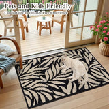 Indoor Door Mat 32"x48", Absorbent Muddy Mats for Dogs, Low-Profile Entrance Large Welcome Mat with Non-Slip Rubber Backing, Washable Runner Carpet for Hallway,Entryway,Kitchen(Black)