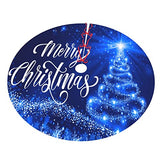 Christmas Tree Skirt Merry Christmas Blue Snow Tree 36 Inch for Xmas New Year Nightmare Before Christmas Decorations Lobby Home