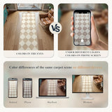 Checkered Print Rug Runners for Hallways Non Slip 2.5x8, Ultra Thin Beige Kitchen Runner Rugs Non Skid Washable, Classic Neutral Gingham Decor Faux Wool Carpet for Bathroom Bedroom Entryway