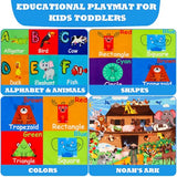 ABC Kids Rug for Playroom 78.7×59 in Noah's Ark Animals Rug Play Mat Alphabet Playmat Shape Color Classroom Carpet Kids Playroom Early Learning Carpet for Preschool Tummy Time