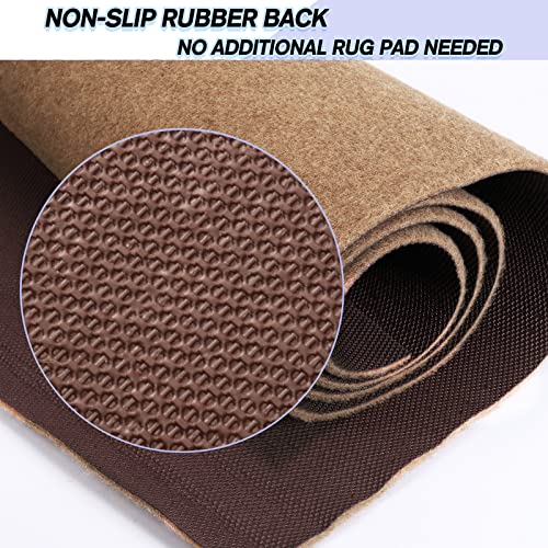 Custom Size Backed Non-Slip Area Rugs Runner, Easy Clean, Waterproof Runner Rugs for Hallway Entryway, Kitchen, Laundry, 2FT x 6FT, Beige