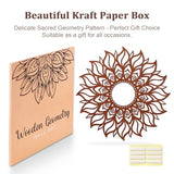 ADDMES 11.8 Inch Sun Wall Art Decor, Wooden Sun Wall Hanging Sculpture, Hollowed-out Mandala Hanging Sign for Indoor Outdoor Home Garden