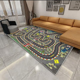 Kids Rug Car Rugs for Kids Toy Cars Play Mat City Life Road Rug for Cars Fun City Map for Carpet for Bedroom Boys (Wilderness Speed, 31 * 47 inches)