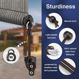 Coolaroo Replacement Parts Shade Tie Downs and End Cap with Ring Kit,Weather Resistance,Compatible with Coolaroo Exterior Roller Shade,Outdoor Blinds(Brown,2 Set)