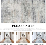 3x12 Runner Rug Non Slip: Washable Abstract Long Rugs for Hallway Blue Grey