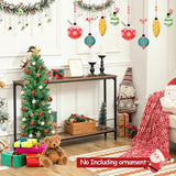 Suunyglade 4FT Green Artificial Christmas Tree, Premium Hinged Pine Tree with Solid Foldable Metal Legs, Pencil Shape Christmas Tree Perfect for Home, Shops and Holiday Decoration
