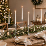 NLBTW 12 Pcs Silver Taper Candle Holder Bulks for Wedding Party Table Decor