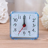 Mini Square Alarm Clock Mute Analog Non Ticking Battery Operated Clocks for Children Boys Girls Birthday Gift Attachment Natural Light Alarm Clock