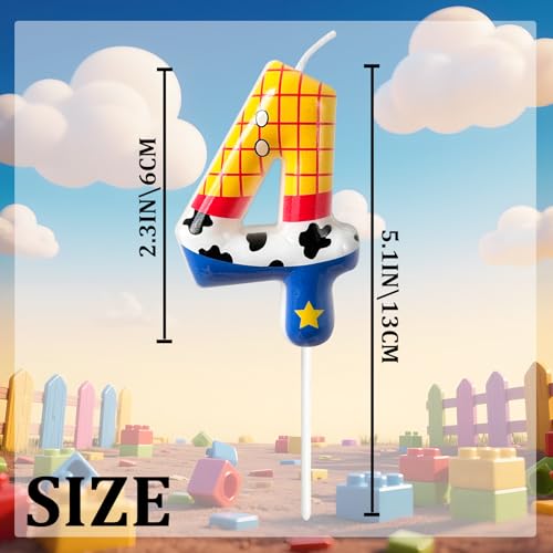 Toys Inspired Game Birthday Number Candles, Cartoon Story Number Candles, Cartoon Cake Decorations, Birthday Decoration Supplies, Suitable for Boys and Girls Party Celebrations (4)