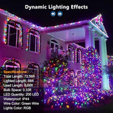 Brizled Color Changing RGB Christmas Lights, 66ft 200 LED Red White Blue String Lights Music Sync, 120+ Modes Remote Dimmable Outdoor Mini Tree Light Indoor Plugin for July 4th Xmas Halloween