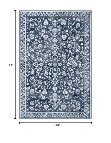 Vintage Washable Rugs for Entryway 4x6 Area Rug Non Slip Door Mat
