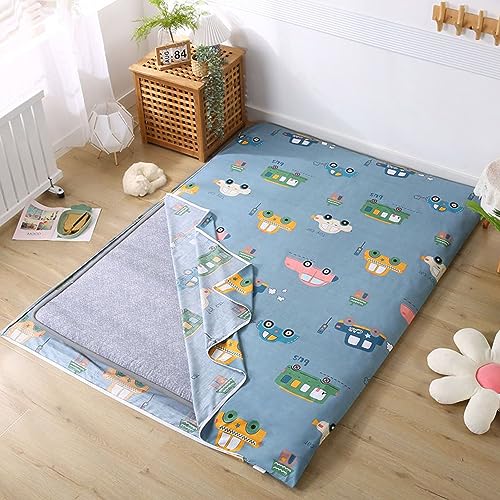 Cover for Traditional Japanese Floor Futon Mattres,Futon Protective Cover Skin Friendly Cotton Futon Slipcover with Zipper,Sleeping Mat Protector Washable,Car,100x190cm/39x75