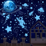 530 Glow in The Dark Stars Ceiling Stars Glow in The Dark Glow Moon and Space Wall Decals Astronaut Universe Galaxy Planet Wall Stickers Glowing Wall Stickers Kid Boys Living Room Decor