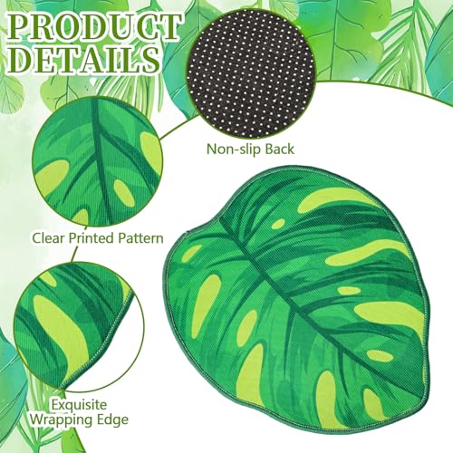 24 Pcs Green Leaf Carpet 16 Inch Leaf Shape Sitting Mat Sitting Floor Seats Non Slip Backing Classroom Rug Cushions Soft Mat for Preschool Elementary Daycares School Learning Playing Areas
