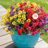Auihiay 14 Bundles Outdoor Flowers UV Resistant, Real UV Resistant, Artificial Flowers for Outdoor, Faux Plants for Spring Summer Decoration, Porch Patio Yard Garden Window Box Pot Planters