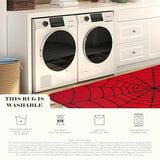 Red Spider Web Area Rug, 5x7 Indoor Area Rugs Washable Rugs for Living Room Carpet, Farmhouse Non Slip Carpet for for Bedroom Laundry Room Kitchen Non Slip Soft Low-Pile