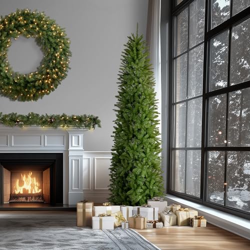 National Tree Company 10 ft Unlit Kingswood Fir Slim Artificial Christmas Tree, 1,715 Tips, Includes Stand, Green
