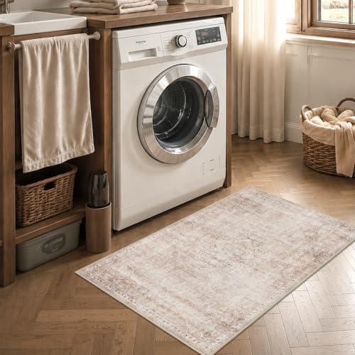 HelloTree 2x3 Vintage Machine Washable Entryway Rug, Non-Slip Door Mat