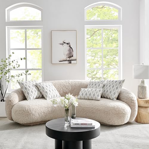 BLVD Eight Boyega Decorative Throw Pillow with Insert (Cover + Insert Included) – 18"x 18" Down Alternative – USA Woven -Sofa & Bed Pillow for Living Room & Bedroom - CAL117 Compliant, Single Pack