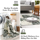 Wonnitar 2x6 Bathroom Rug Runner, Washable Leaf Runner Rugs for Hallway, Non-Slip Tropical Plant Long Carpet Monstera Low Pile Accent Mats for Bedside Kitchen Entrance Closet, Dark Jungle Green