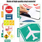 Zonon 15 Pieces Road Signs Wall Decal Traffic Street Sign Sticker Stop Street Transportation Construction Vinyl Car Wall Decals for Back to School Decor Kid Bedroom Classroom Bulletin Board Playroom