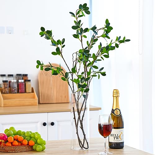 Fixwal Set of 2 Clear Tall Glass Cylinder Vases for Centerpieces, 12 x 4 Inch Tall Glass Floating Candle Holder Vase for Table, Wedding Decorations, Flower Vase for Decor