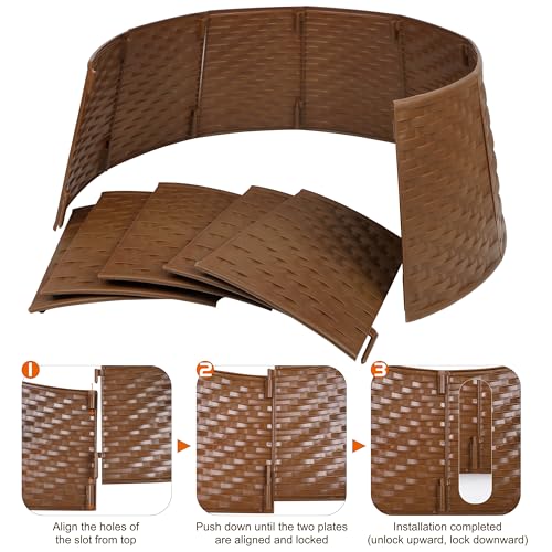 Blissun Christmas Tree Collar, 28.7" D Round Plastic Christmas Tree Ring, Christmas Tree Skirt for Artificial Christmas Trees Decoration (Brown)