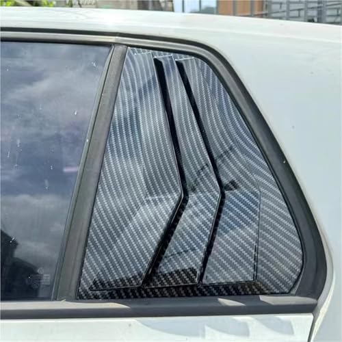 Compatible with VW Golf MK7 MK7.5 2013 2014 2015 2016 2017 2018 2019 Car Exterior Rear Window Louver Cover(Gloss Black)