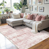 4x6 Area Rugs, Pink Abstract Rug for Bedroom,Living Room