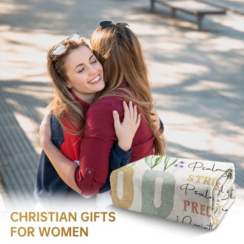 SteadStyle Christian Gifts for Women Birthday - Inspirational Floral Throw, Religious Birthday Gift for Women, Christian Blanket for Mom Sister Friend Girl, Baptism Confirmation Spiritual Gift for Her