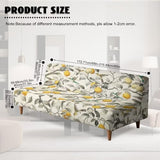 Lemon Bird Futon Covers Slipcover Full Size Stretchable Futon Sofa Cover Soft Washable Couch Slipcover with Elastic Bottom for Indoor