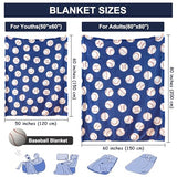 Sviuse Baseball Blanket Blue Soft Blanket for Boys Teenagers Men Twin Size | Baseball Lover Gifts, Baseball Blanket for Adults Teens Kids, Sport Theme, All Season Use, Couch, Bed & Sofa, Home Decor