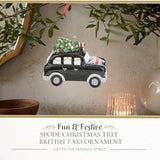 Spode Christmas Tree Brit Taxi Ornament - Dolomite Holiday Hanging Bauble for Seasonal Displays